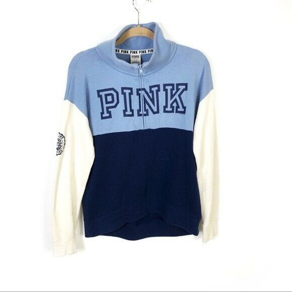 Victoria's Secret Tops - Victorias Secret PINK Zip Pullover Sweatshirt S